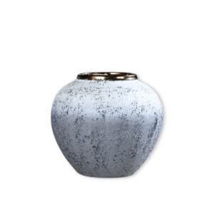 SOGA 21x22cm White and Grey Small Ceramic Flower Vase Elegant Living Room Home Decor, Home & Living, Home Decor, Vases, , ,  - NZ DEPOT 1