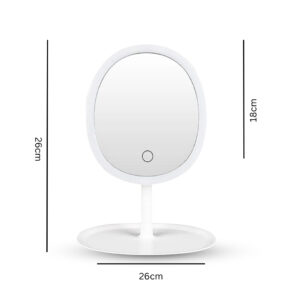 SOGA 26cm White Oval Smart LED Makeup Bedroom Table Vanity Mirror Tricolor Adjustable Light, Home, Bathroom, Bathroom Accessories, Bathroom Storage, ,  - NZ DEPOT 2