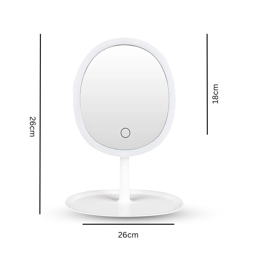 Soga 26Cm White Oval Smart Led Makeup Bedroom Table Vanity Mirror Tricolor Adjustable Light, Home, Bathroom, Bathroom Accessories, Bathroom Storage, ,  - Nz Depot 2