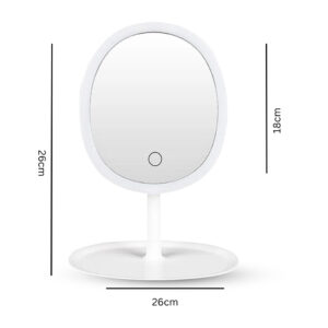 SOGA 26cm White Oval Smart LED Makeup Bedroom Table Vanity Mirror Tricolor w/ 5x Magnification, Home, Bathroom, Bathroom Accessories, Bathroom Storage, ,  - NZ DEPOT 2