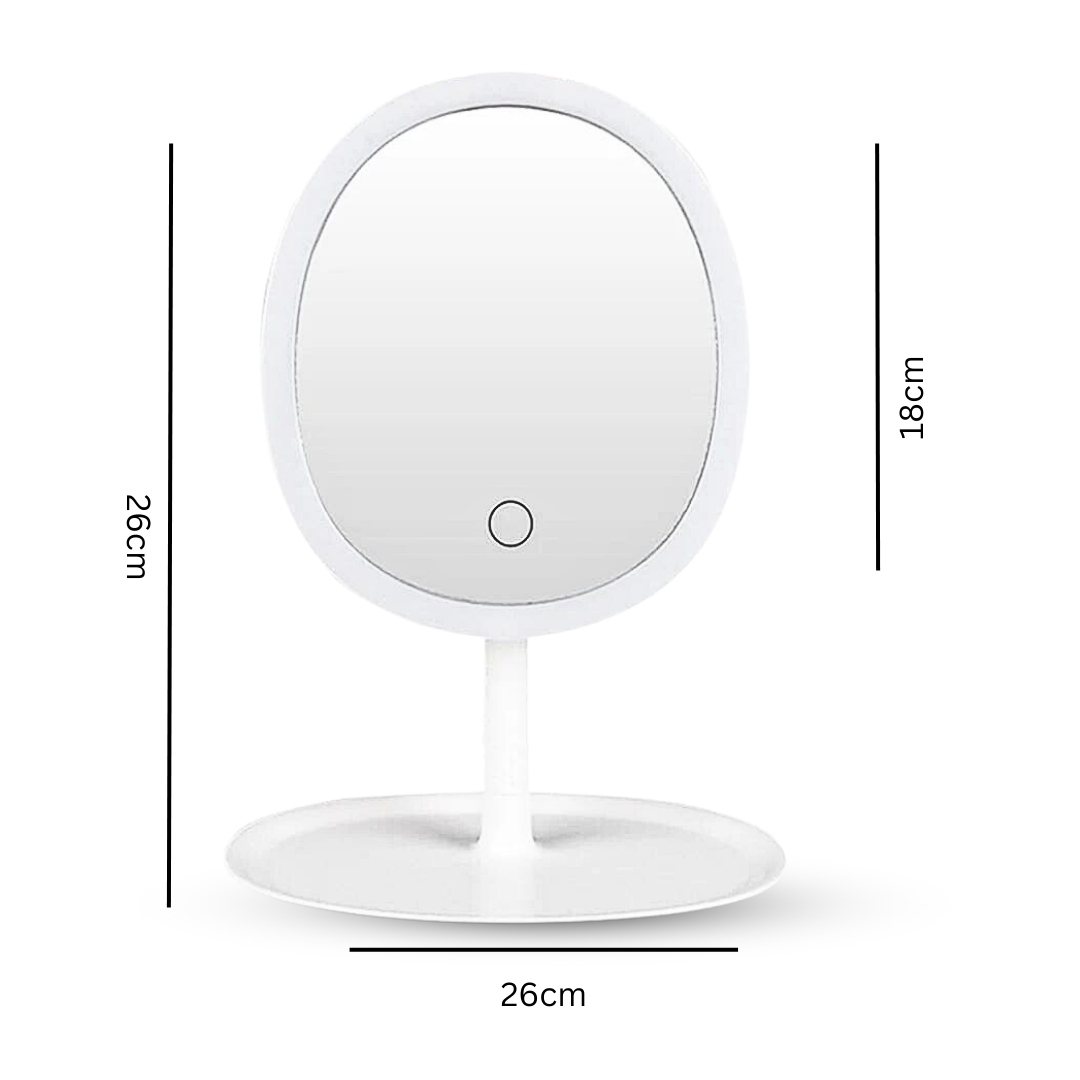 SOGA 26cm White Oval Smart LED Makeup Bedroom Table Vanity Mirror Tricolor w/ 5x Magnification, Home, Bathroom, Bathroom Accessories, Bathroom Storage, ,  - NZ DEPOT 2