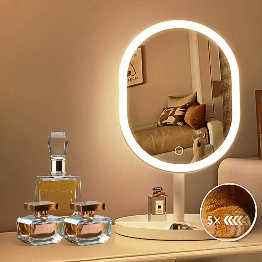 SOGA 26cm White Oval Smart LED Makeup Bedroom Table Vanity Mirror Tricolor w/ 5x Magnification, Home, Bathroom, Bathroom Accessories, Bathroom Storage, ,  - NZ DEPOT 5