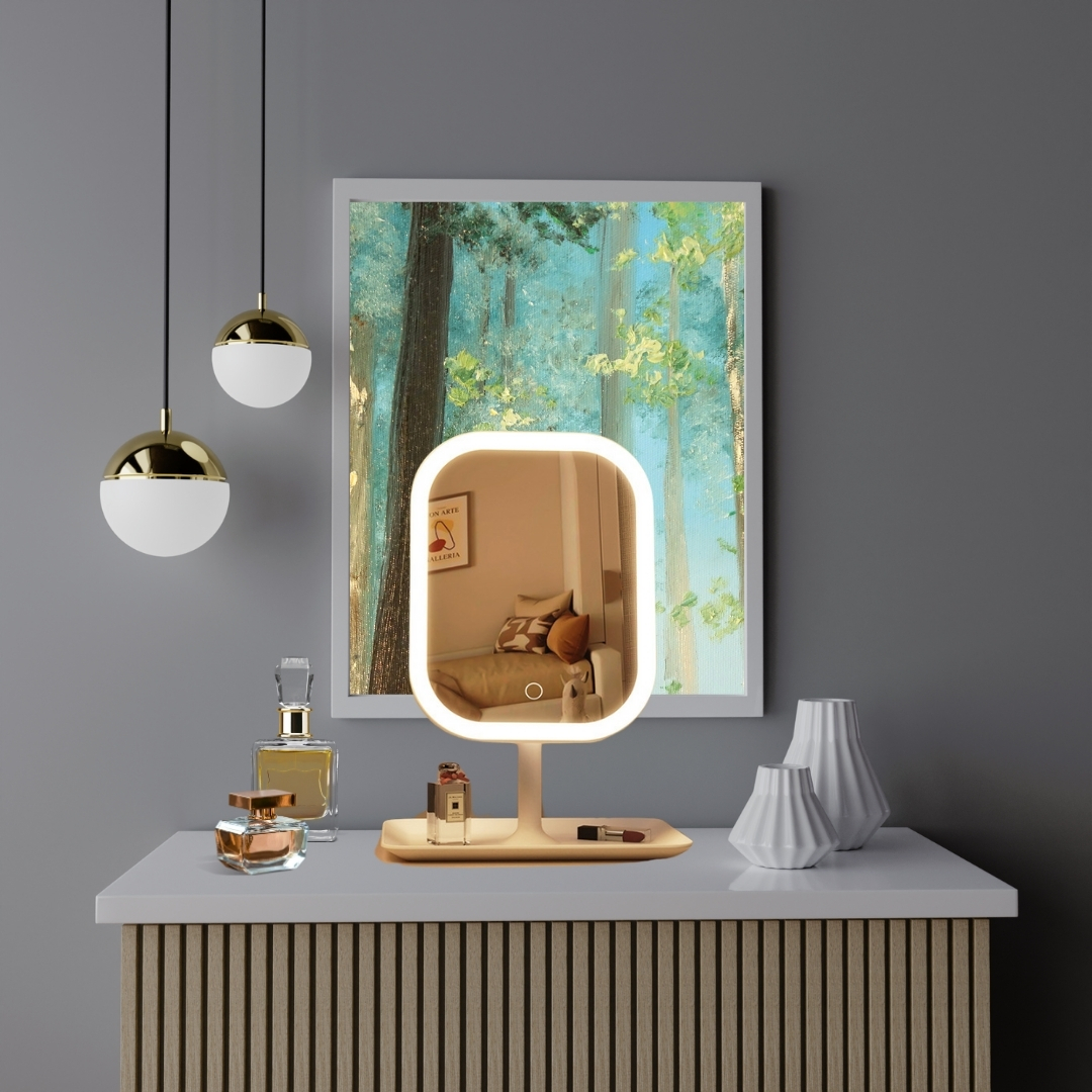 Soga 26Cm White Squared Smart Led Makeup Bedroom Table Vanity Mirror Tricolor Adjustable Light, Home, Bathroom, Bathroom Accessories, Bathroom Storage, ,  - Nz Depot 4