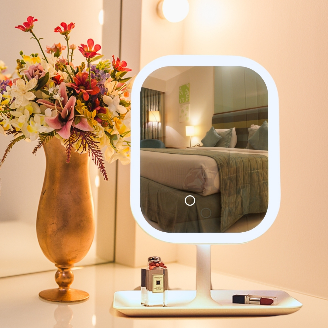 Soga 26Cm White Squared Smart Led Makeup Bedroom Table Vanity Mirror Tricolor W/ 5X Magnification, Home, Bathroom, Bathroom Accessories, Bathroom Storage, ,  - Nz Depot 4