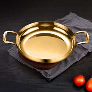 SOGA 28cm Flat Base Seafood Dry Pot in Elegant Gold Color with Durable for Kitchen Essential, home & living, kitchen & dining, cookware, casserole dishes, ,  - NZ DEPOT 2