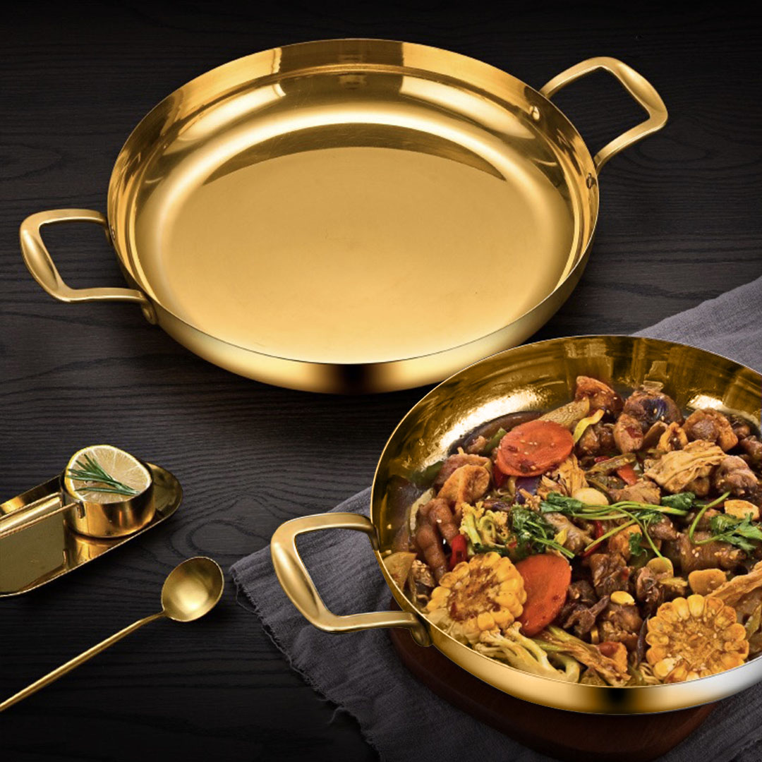 Soga 28Cm Flat Base Seafood Dry Pot In Elegant Gold Color With Durable For Kitchen Essential, Home &Amp; Living, Kitchen &Amp; Dining, Cookware, Casserole Dishes, ,  - Nz Depot 7