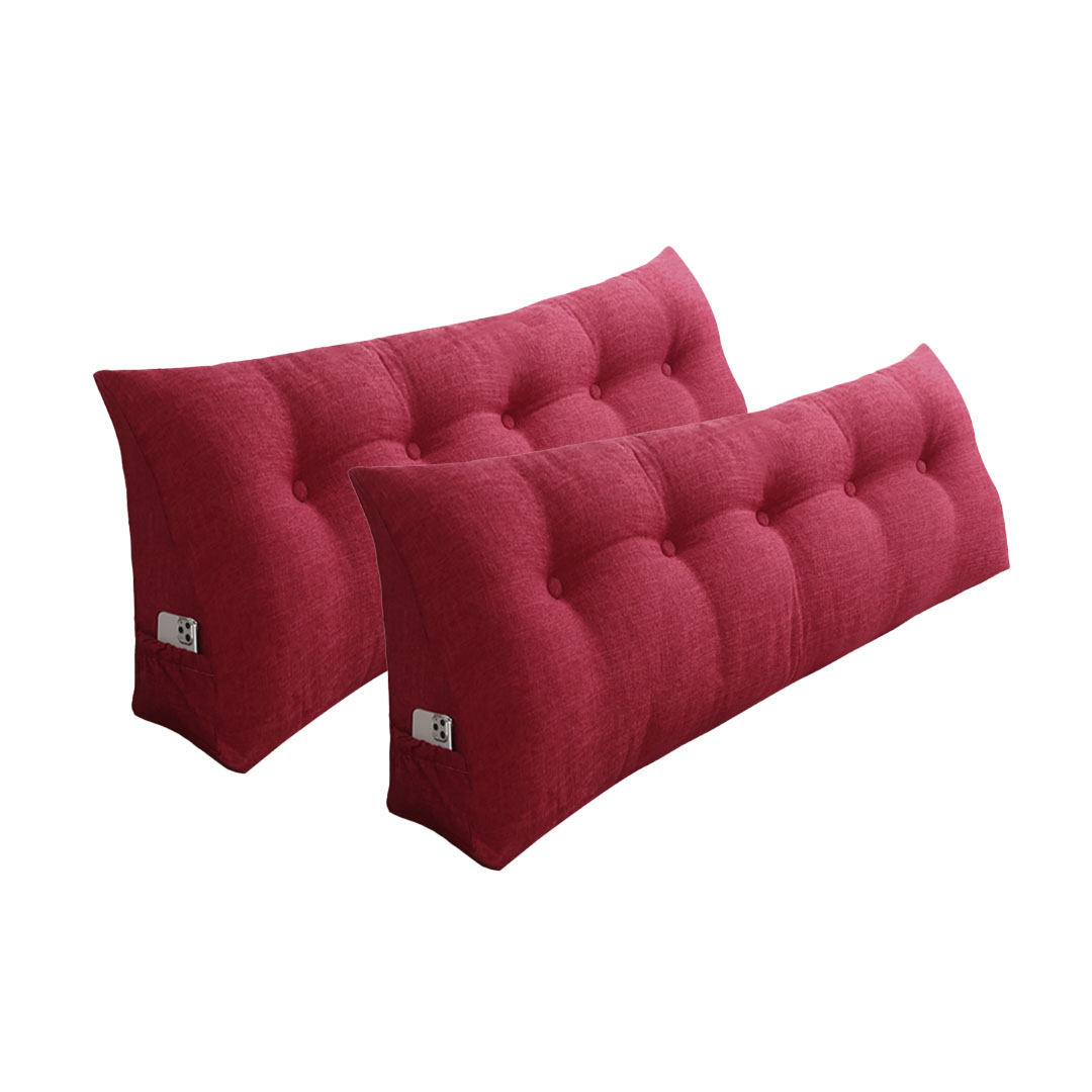 Soga 2X 100Cm Rose Red Triangular Wedge Bed Pillow Headboard Backrest Bedside Tatami Cushion Home Decor, Furniture, Living Room Furniture, Occasional Chairs, , ,  - Nz Depot 1