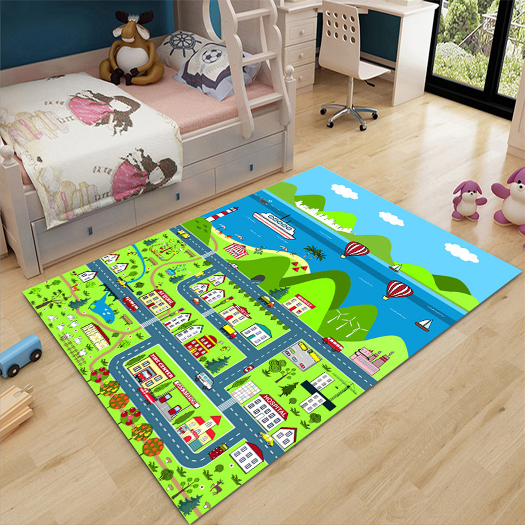 Soga 2X 120Cm Kids Rug Street Map Play Mat, Educational Baby Theme Park Area Rugs, Home &Amp; Living, Home Decor, Rugs, Shaggy Rugs, ,  - Nz Depot 2