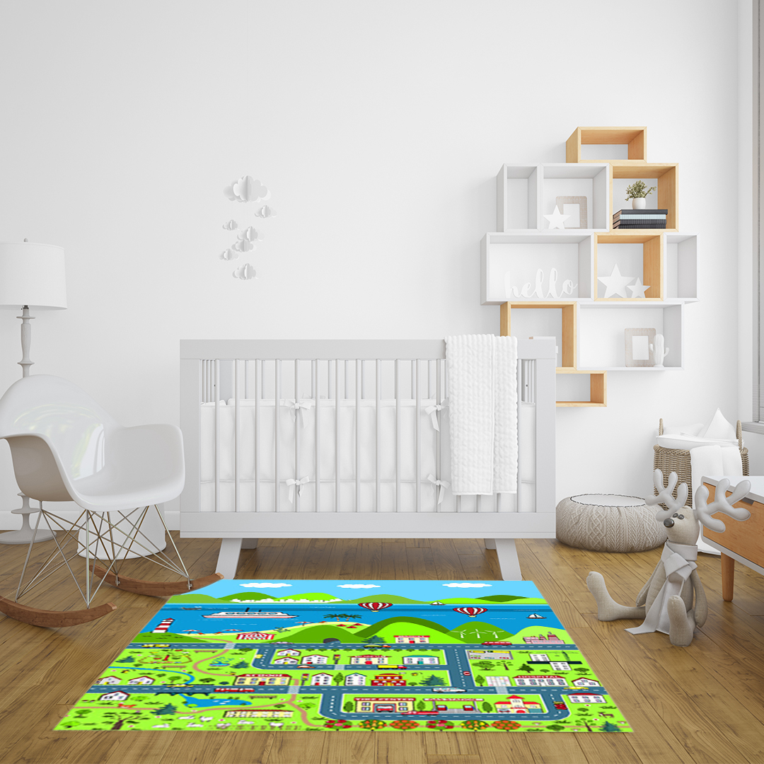 Soga 2X 120Cm Kids Rug Street Map Play Mat, Educational Baby Theme Park Area Rugs, Home &Amp; Living, Home Decor, Rugs, Shaggy Rugs, ,  - Nz Depot 4