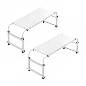 SOGA 2X 120x45cm White Cross Bed Movable Desk Table w/ Adjustable Length & Height, Furniture, Living Room Furniture, Tables, , ,  - NZ DEPOT 1