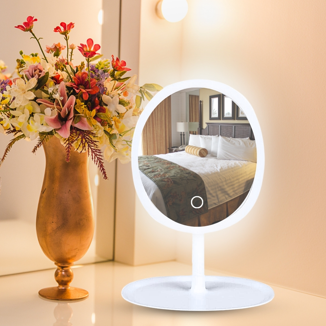 SOGA 2X 26cm White Oval Smart LED Makeup Bedroom Table Vanity Mirror Tricolor Adjustable Light, Home, Bathroom, Bathroom Accessories, Bathroom Storage, ,  - NZ DEPOT 5