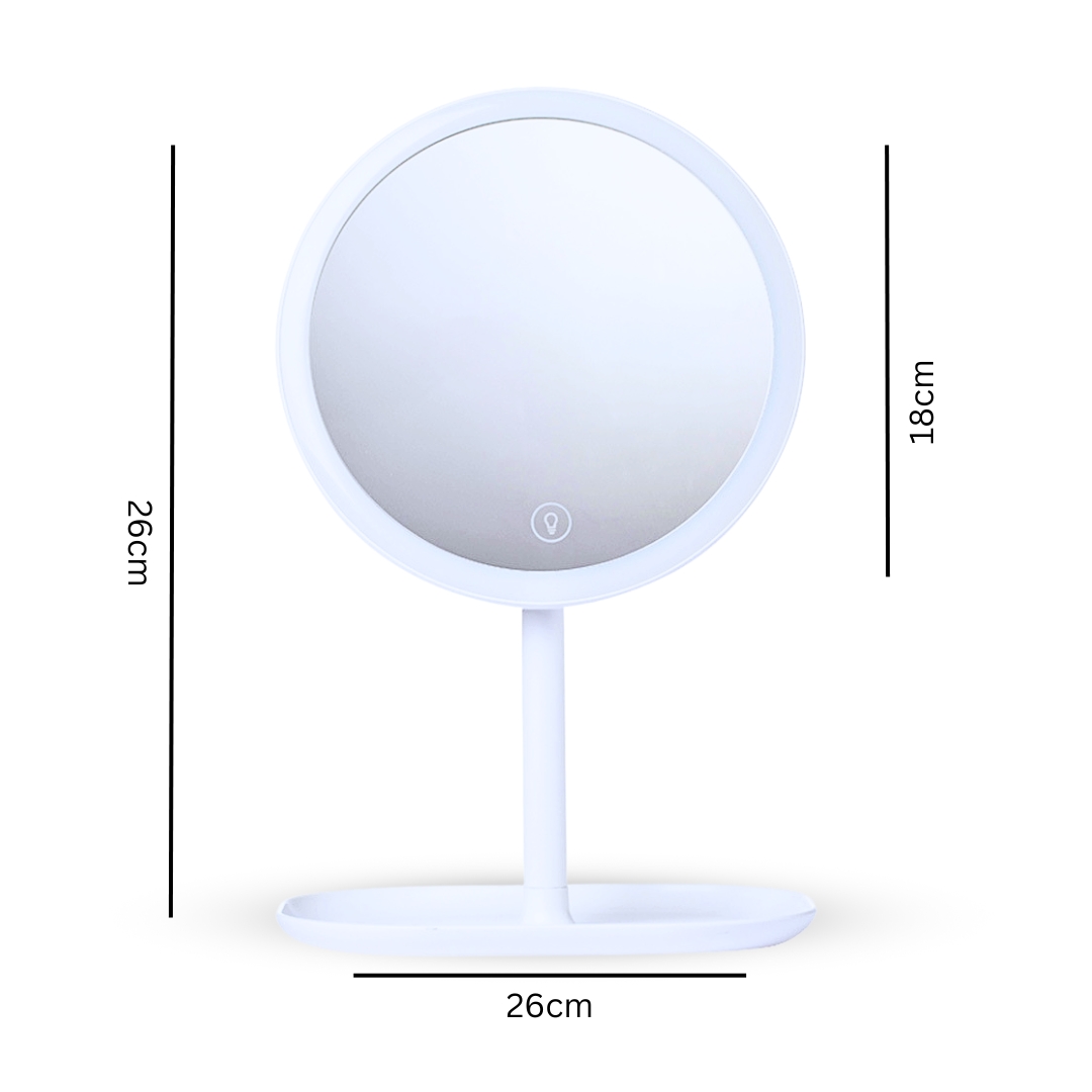 Soga 2X 26Cm White Round Smart Led Makeup Bedroom Table Vanity Mirror Tricolor Adjustable Light, Home, Bathroom, Bathroom Accessories, Bathroom Storage, ,  - Nz Depot 2