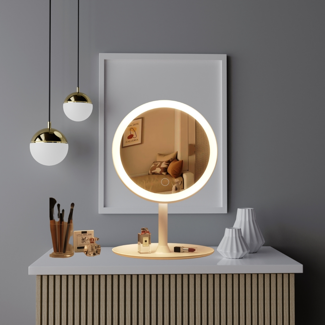 Soga 2X 26Cm White Round Smart Led Makeup Bedroom Table Vanity Mirror Tricolor Adjustable Light, Home, Bathroom, Bathroom Accessories, Bathroom Storage, ,  - Nz Depot 4