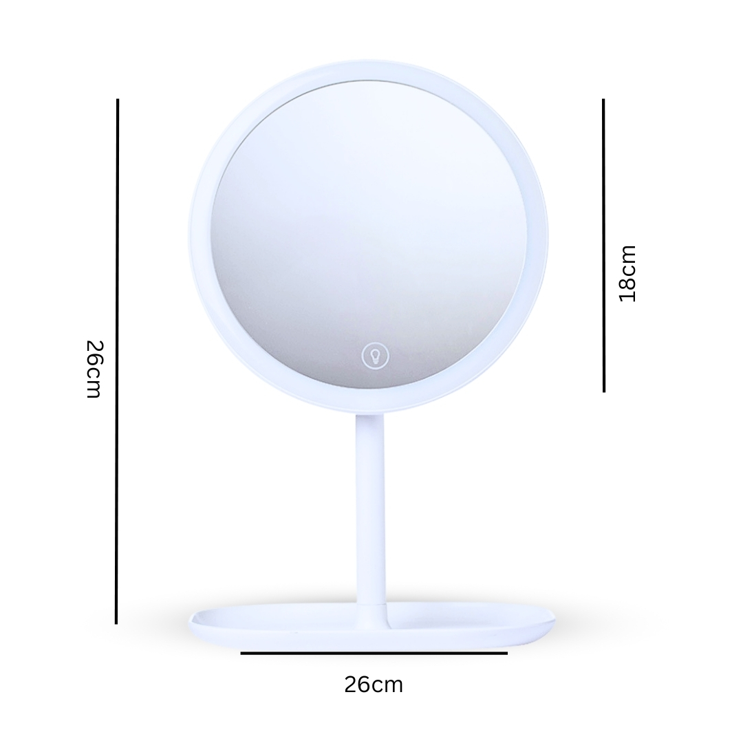 Soga 2X 26Cm White Round Smart Led Makeup Bedroom Table Vanity Mirror Tricolor W/ 5X Magnification, Home, Bathroom, Bathroom Accessories, Bathroom Storage, ,  - Nz Depot 2