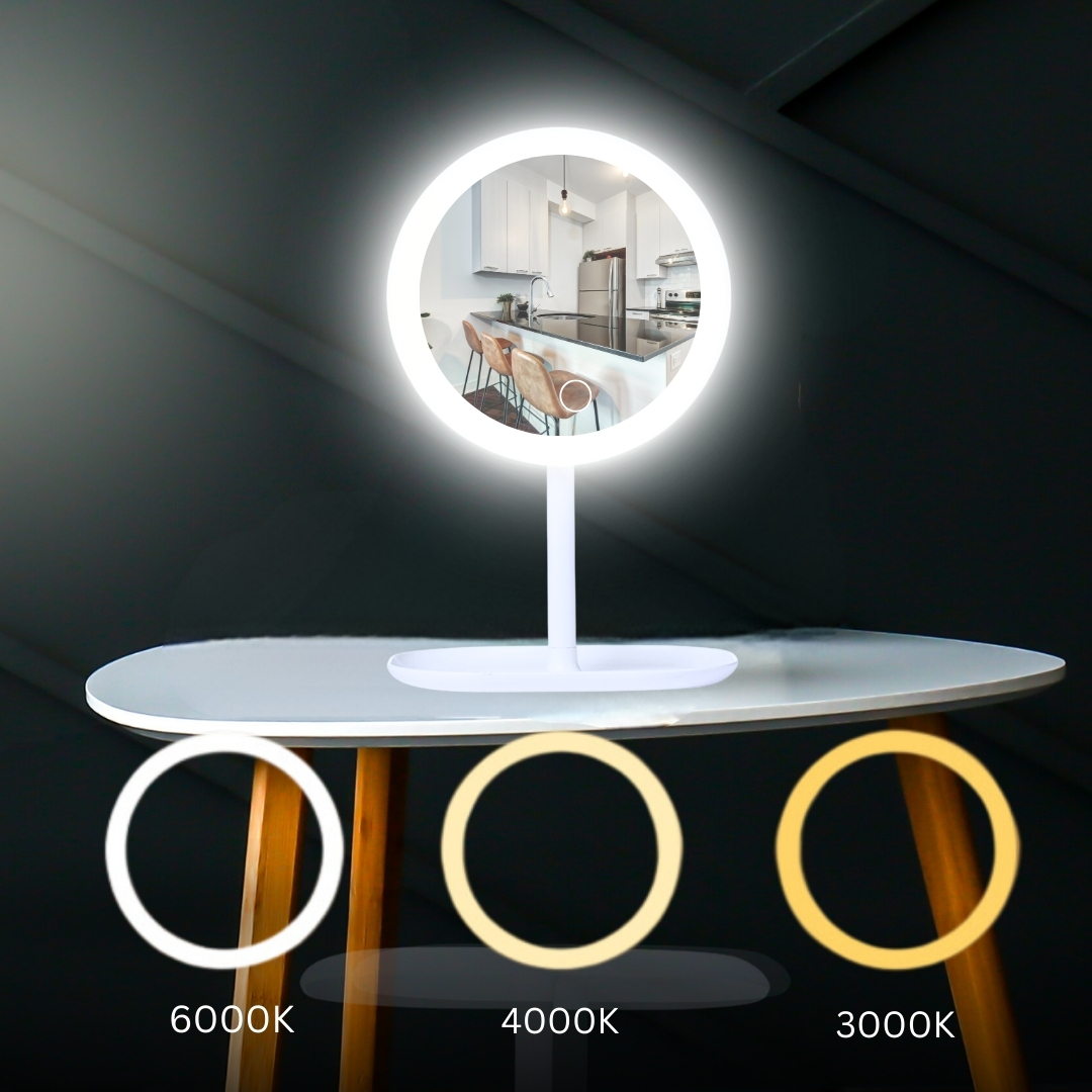 Soga 2X 26Cm White Round Smart Led Makeup Bedroom Table Vanity Mirror Tricolor W/ 5X Magnification, Home, Bathroom, Bathroom Accessories, Bathroom Storage, ,  - Nz Depot 4