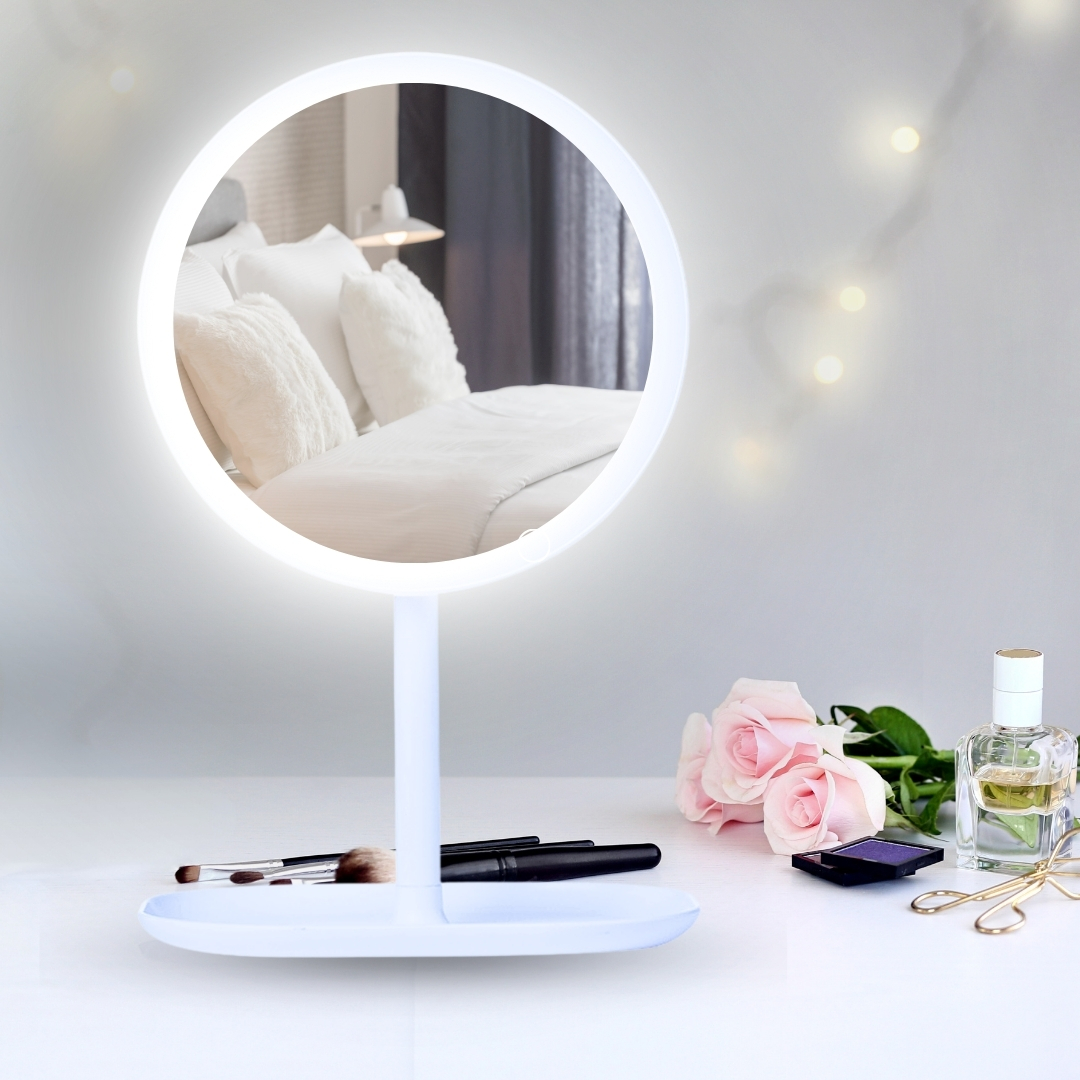 Soga 2X 26Cm White Round Smart Led Makeup Bedroom Table Vanity Mirror Tricolor W/ 5X Magnification, Home, Bathroom, Bathroom Accessories, Bathroom Storage, ,  - Nz Depot 5