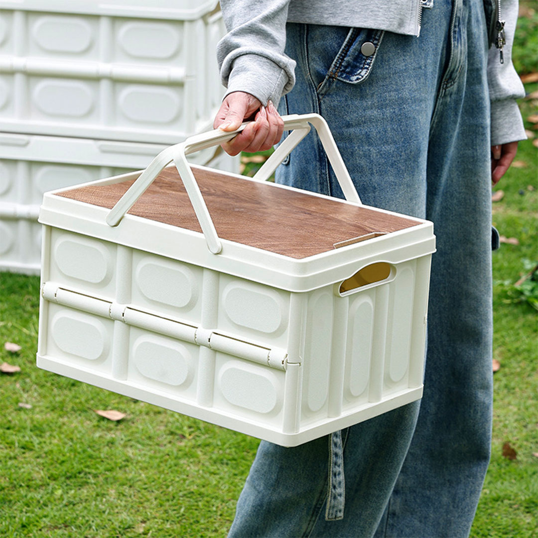 Soga 2X 30L White Car &Amp; Camping Foldable Storage Box Crate Stackable Container With Handle, Furniture, Storage &Amp; Shelving, Home Storage, , ,  - Nz Depot 5