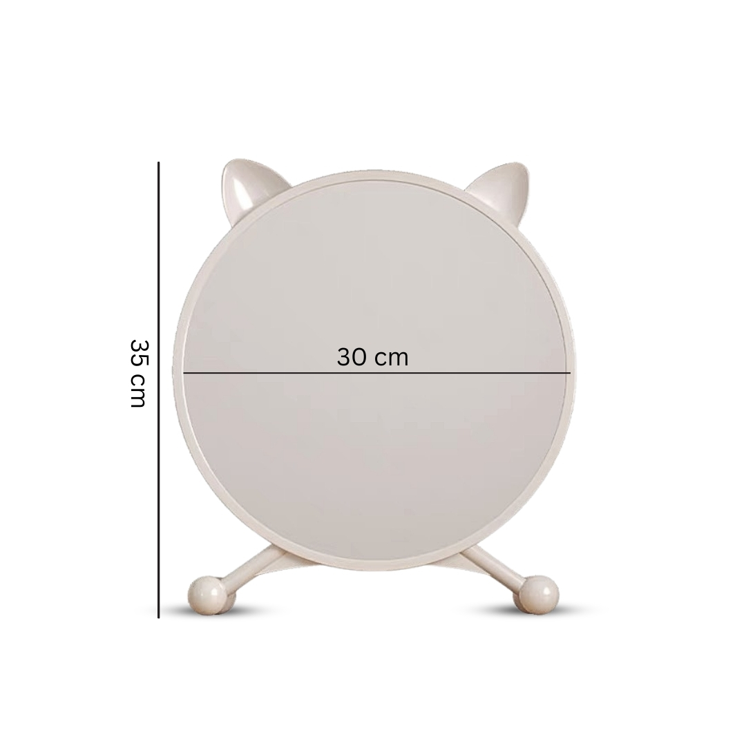 Soga 2X 30Cm White Smart Makeup Bedroom Table Mirror Cat Ear Style No Led Light, Home, Bathroom, Bathroom Accessories, Bathroom Storage, ,  - Nz Depot 2