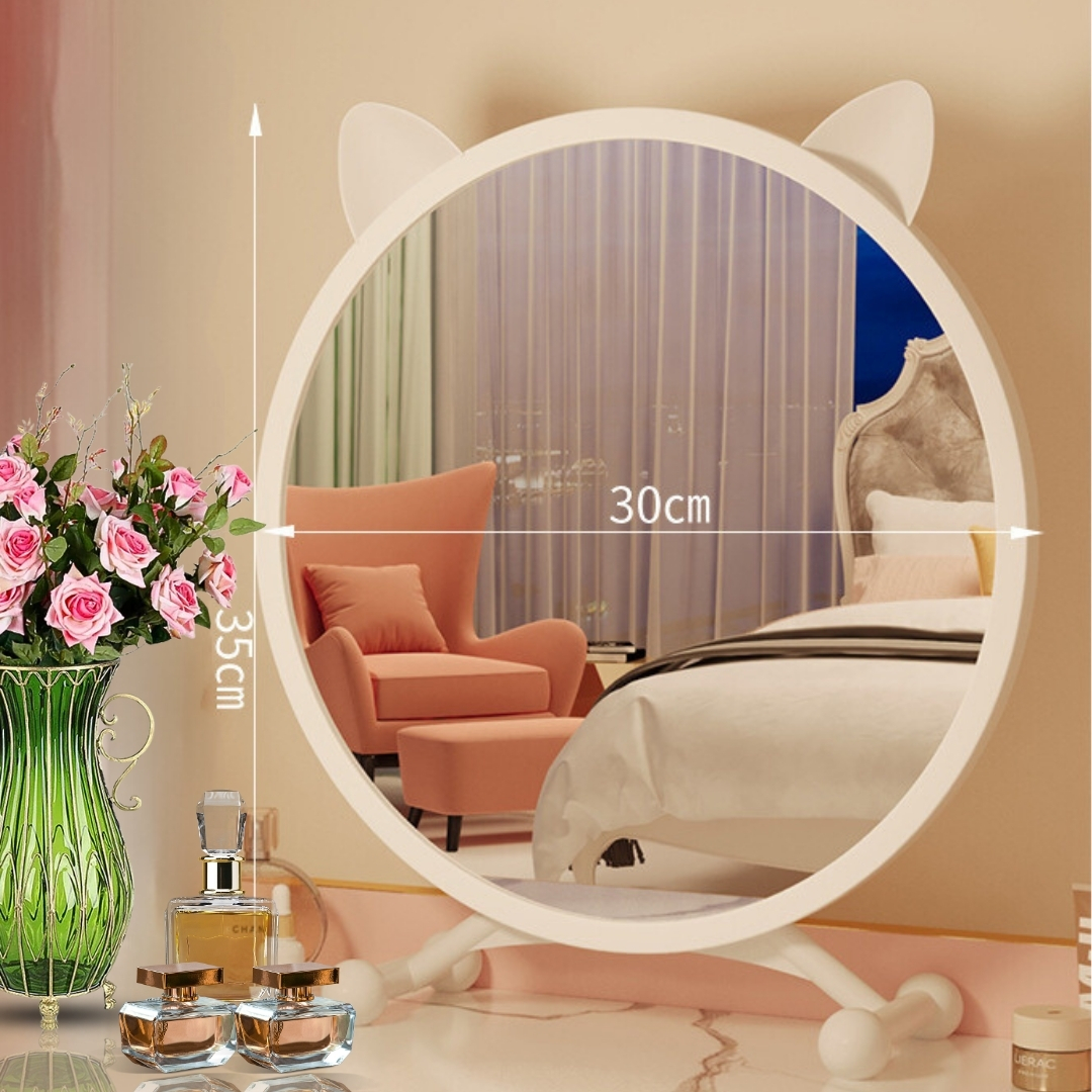 Soga 2X 30Cm White Smart Makeup Bedroom Table Mirror Cat Ear Style No Led Light, Home, Bathroom, Bathroom Accessories, Bathroom Storage, ,  - Nz Depot 4