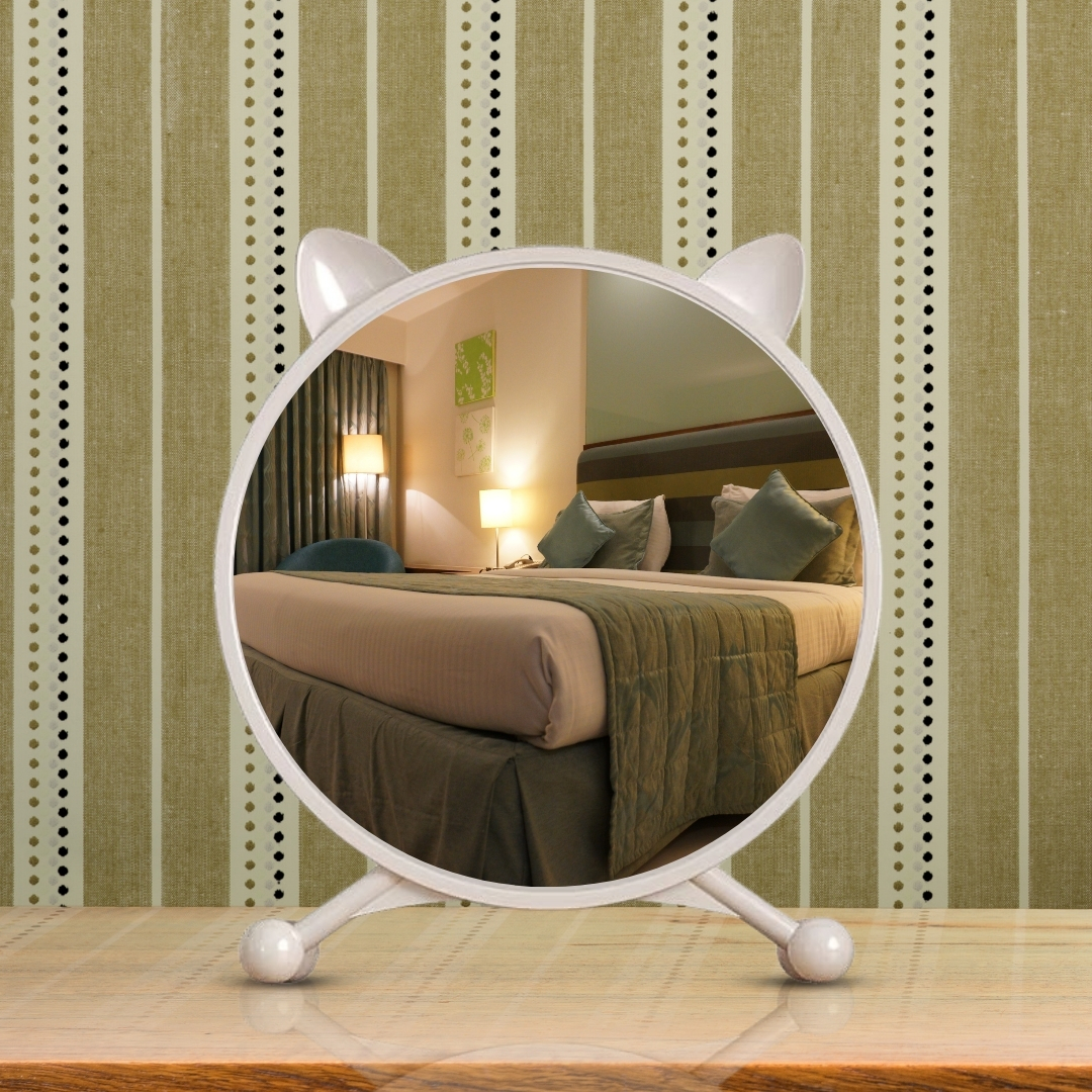 Soga 2X 30Cm White Smart Makeup Bedroom Table Mirror Cat Ear Style No Led Light, Home, Bathroom, Bathroom Accessories, Bathroom Storage, ,  - Nz Depot 5