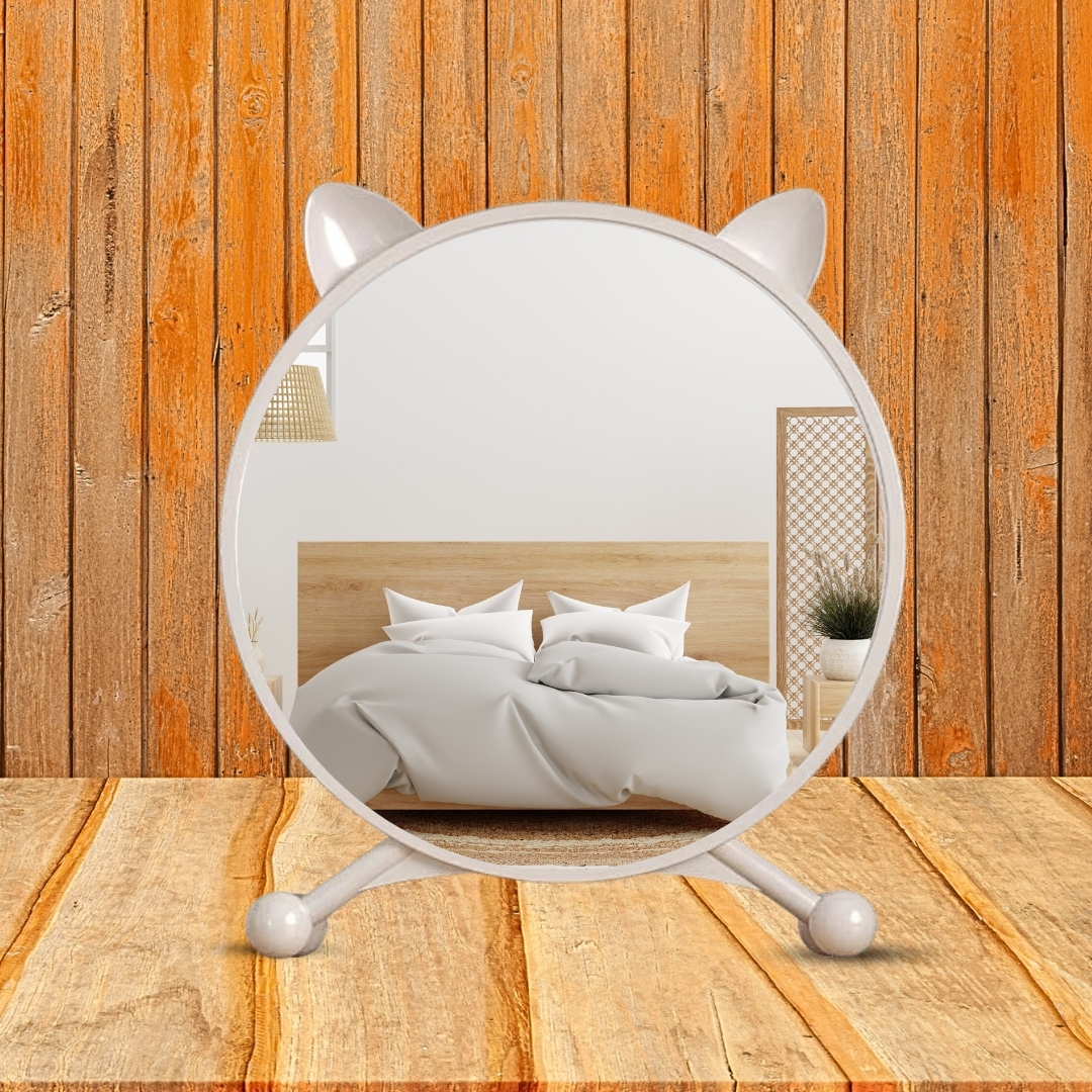 Soga 2X 30Cm White Smart Makeup Bedroom Table Mirror Cat Ear Style No Led Light, Home, Bathroom, Bathroom Accessories, Bathroom Storage, ,  - Nz Depot 6