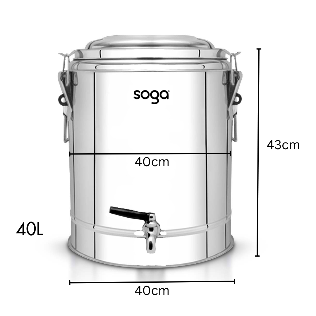 Soga 2X 40L Stainless Steel Insulated Stock Pot Hot &Amp; Cold Beverage Container, Home &Amp; Living, Kitchen &Amp; Dining, Barware, Spirit Dispensers, ,  - Nz Depot 2