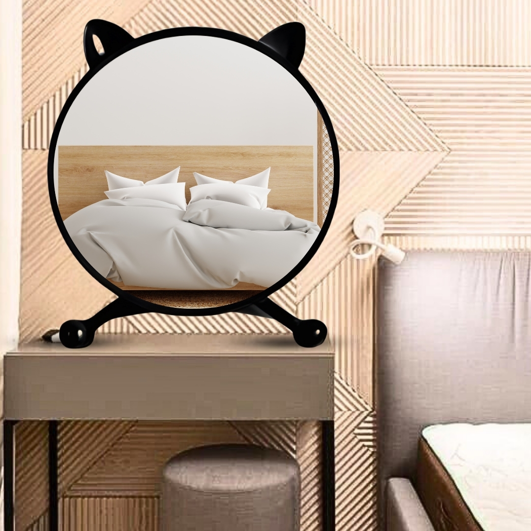 Soga 2X 40Cm Black Smart Makeup Bedroom Table Mirror Cat Ear Style No Led Light, Home, Bathroom, Bathroom Accessories, Bathroom Storage, ,  - Nz Depot 6