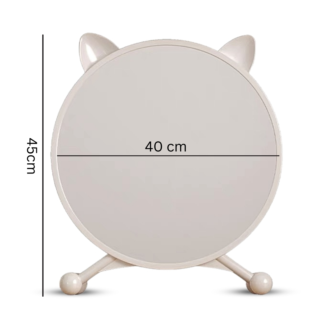 Soga 2X 40Cm White Smart Makeup Bedroom Table Mirror Cat Ear Style No Led Light, Home, Bathroom, Bathroom Accessories, Bathroom Storage, ,  - Nz Depot 2