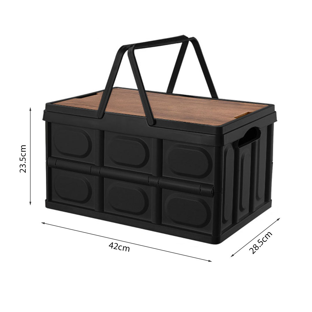 Soga 2X 42Cm 30L Black Car &Amp; Camping Foldable Storage Box Crate Stackable Container With Handle, Furniture, Storage &Amp; Shelving, Home Storage, , ,  - Nz Depot 6