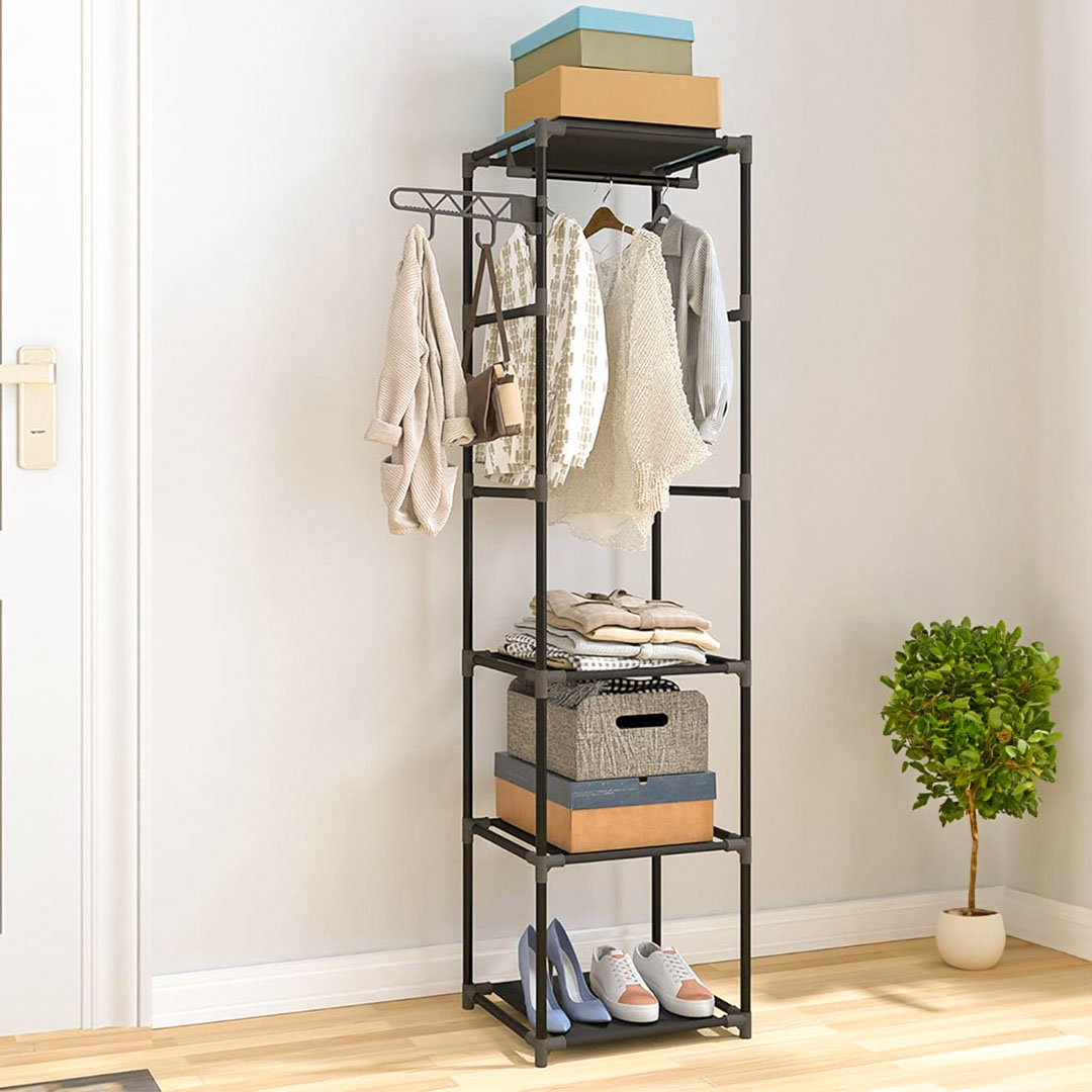 Soga 2X 45X35Cm Hanging Clothes Rack Storage W/ 3 Layer Organizer Adjustable Shelvessturdy Space-Saving, Furniture, Storage &Amp; Shelving, Shoe Storage, , ,  - Nz Depot 3