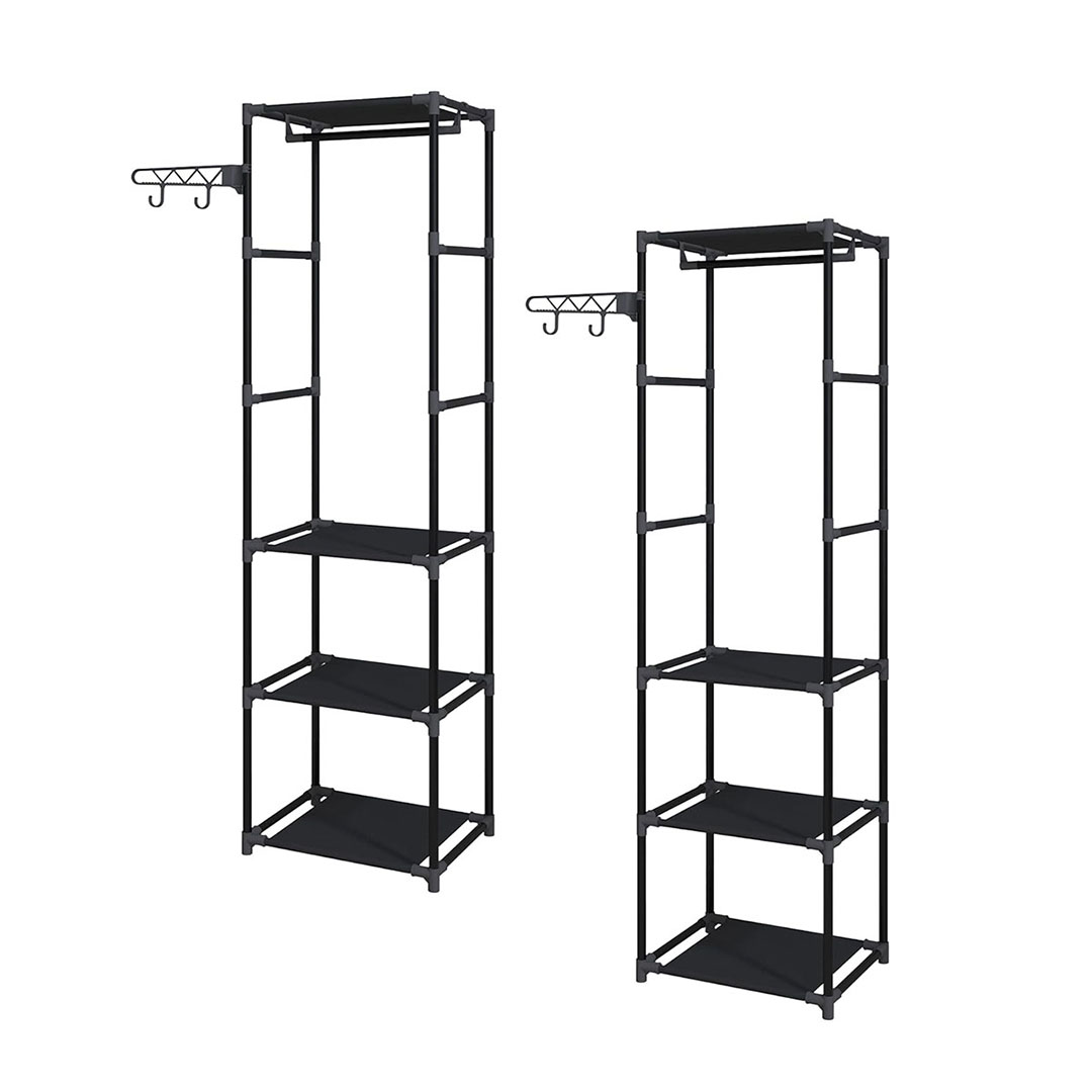 Soga 2X 45X35Cm Hanging Clothes Rack Storage W/ 3 Layer Organizer Adjustable Shelvessturdy Space-Saving, Furniture, Storage &Amp; Shelving, Shoe Storage, , ,  - Nz Depot 1