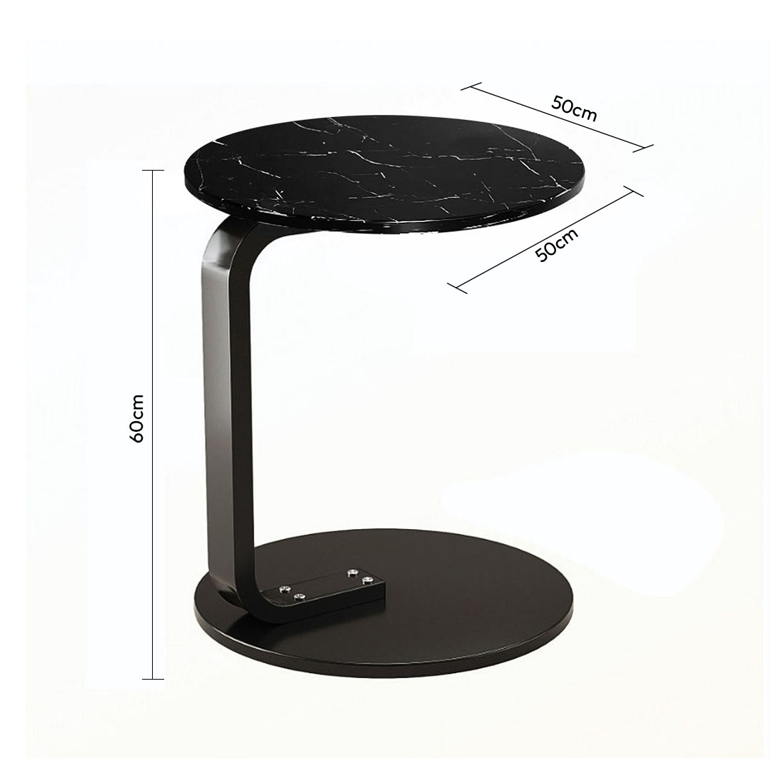 Soga 2X 50Cm Black Marble Mini Side Table Movable Lightweight W/ Black Frame, Furniture, Living Room Furniture, Tables, , ,  - Nz Depot 6