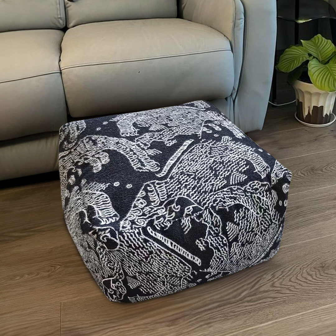 Soga 2X 55X30Cm Black Squared Soft Pouffe Seat Cushion Elegant Home Accent D?Cor Stylish Footstool, Furniture, Living Room Furniture, Occasional Chairs, , ,  - Nz Depot 2