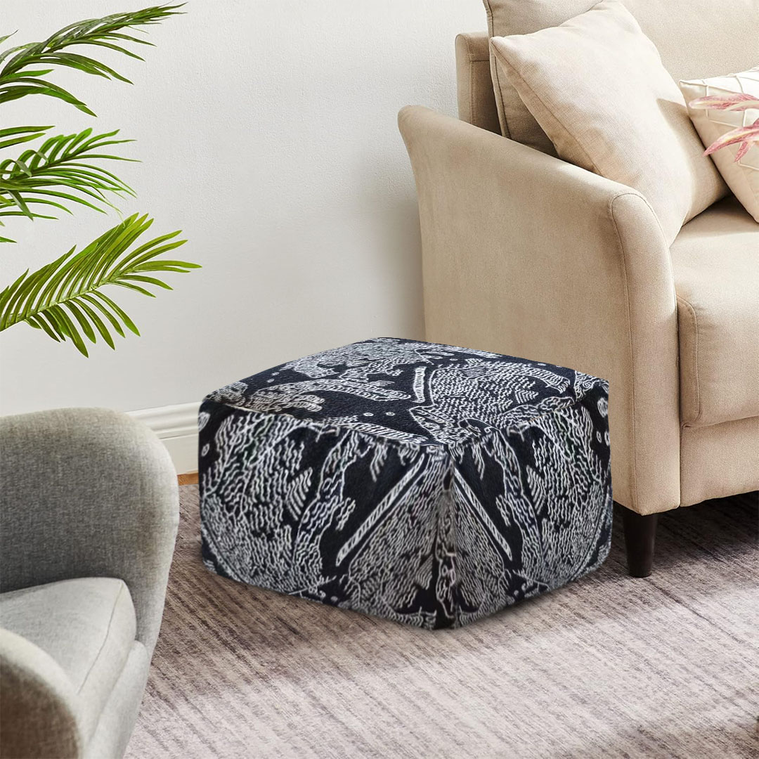 Soga 2X 55X30Cm Black Squared Soft Pouffe Seat Cushion Elegant Home Accent D?Cor Stylish Footstool, Furniture, Living Room Furniture, Occasional Chairs, , ,  - Nz Depot 3