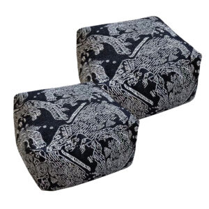 SOGA 2X 55x30cm Black Squared Soft Pouffe Seat Cushion Elegant Home Accent D?cor Stylish Footstool, Furniture, Living Room Furniture, Occasional Chairs, , ,  - NZ DEPOT 1