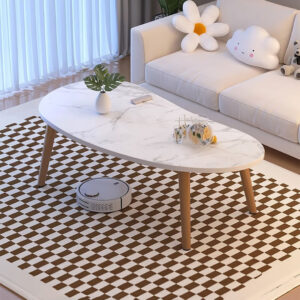 SOGA 2X 80x40cm White Stone Pattern Living Room Nordic Coffee Table Modern Style, Furniture, Living Room Furniture, Tables, , ,  - NZ DEPOT 2