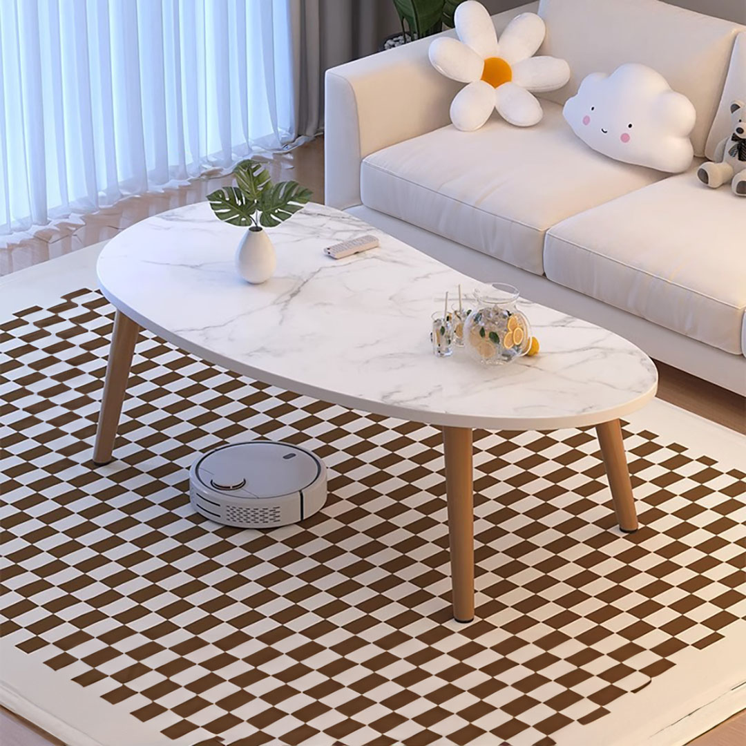 Soga 2X 80X40Cm White Stone Pattern Living Room Nordic Coffee Table Modern Style, Furniture, Living Room Furniture, Tables, , ,  - Nz Depot 2