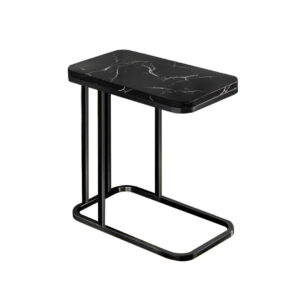 SOGA 30x50cm Black Ceramic Sofa Side Square Mini Table w/ Black Metal Legs, Furniture, Living Room Furniture, Tables, , ,  - NZ DEPOT 1