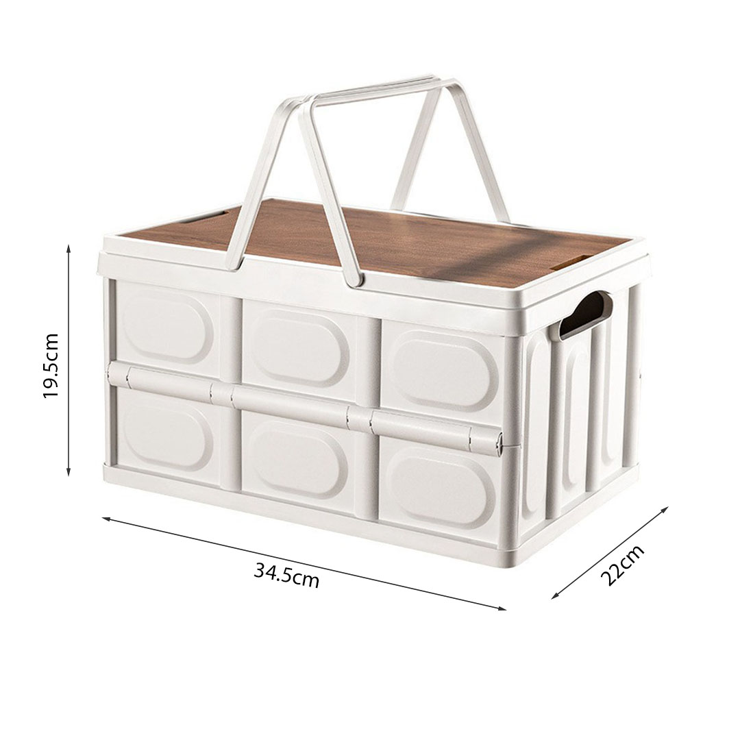 Soga 34.5 Cm 18L White Car &Amp; Camping Foldable Storage Box Crate Stackable Container With Handle, Furniture, Storage &Amp; Shelving, Home Storage, , ,  - Nz Depot 6