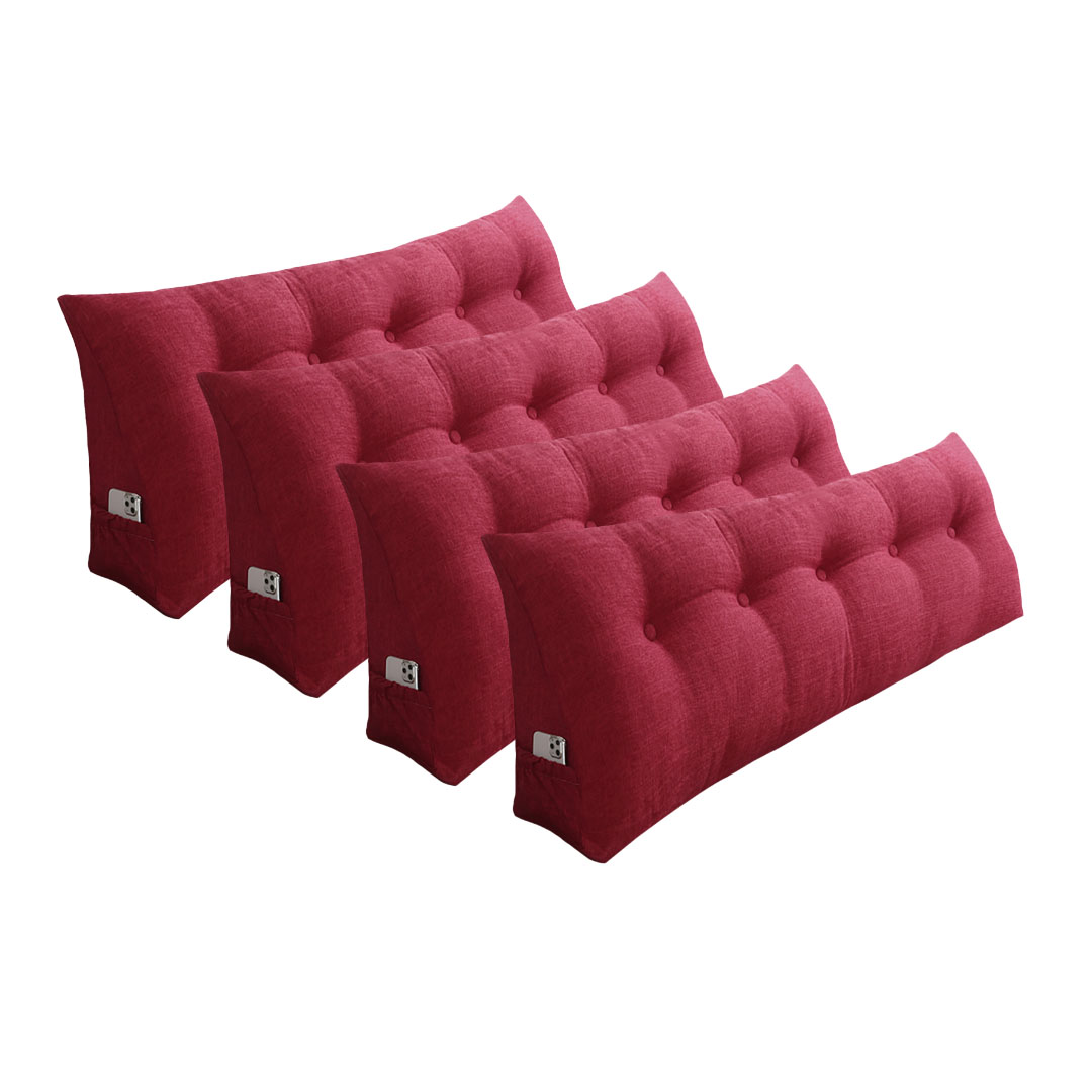 Soga 4X 180Cm Rose Red Triangular Wedge Bed Pillow Headboard Backrest Bedside Tatami Cushion Home Decor, Furniture, Living Room Furniture, Occasional Chairs, , ,  - Nz Depot 1