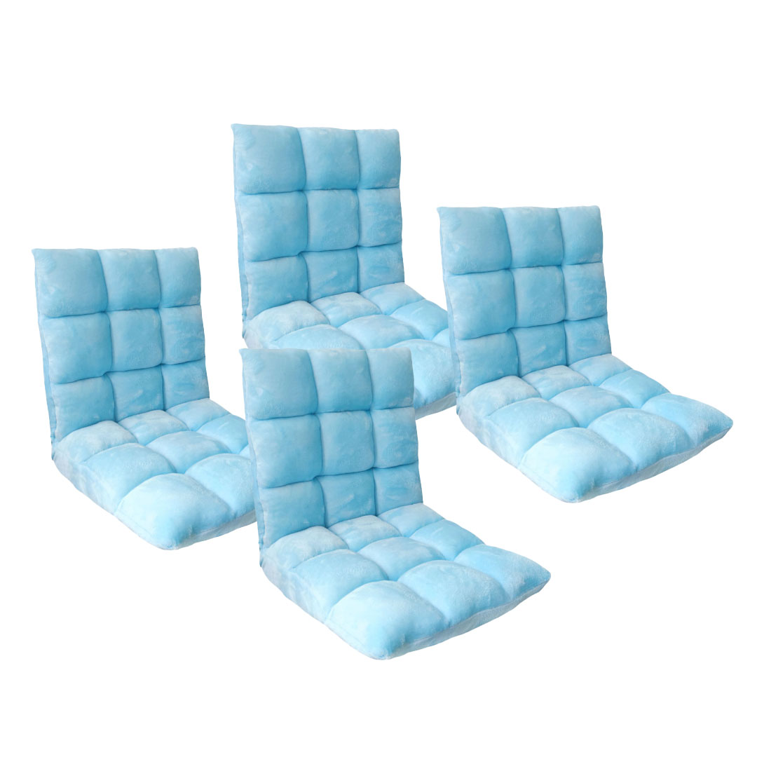 Soga 4X Floor Recliner Collapsible Lounge Sofa Couch Folding Chair Cushion Light Blue, Furniture, Living Room Furniture, Occasional Chairs, , ,  - Nz Depot 1