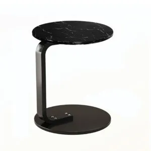 SOGA 50cm Black Marble Mini Side Table Movable Lightweight w/ Black Frame, Furniture, Living Room Furniture, Tables, , ,  - NZ DEPOT 1