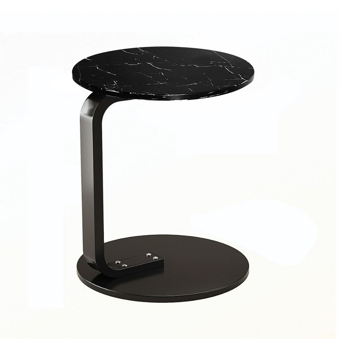 Soga 50Cm Black Marble Mini Side Table Movable Lightweight W/ Black Frame, Furniture, Living Room Furniture, Tables, , ,  - Nz Depot 1