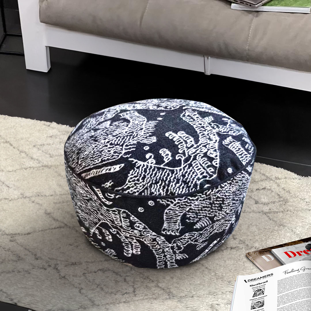 Soga 50X30Cm Black Round Soft Pouffe Seat Cushion Elegant Home Accent D?Cor Stylish Footstool, Furniture, Living Room Furniture, Occasional Chairs, , ,  - Nz Depot 6