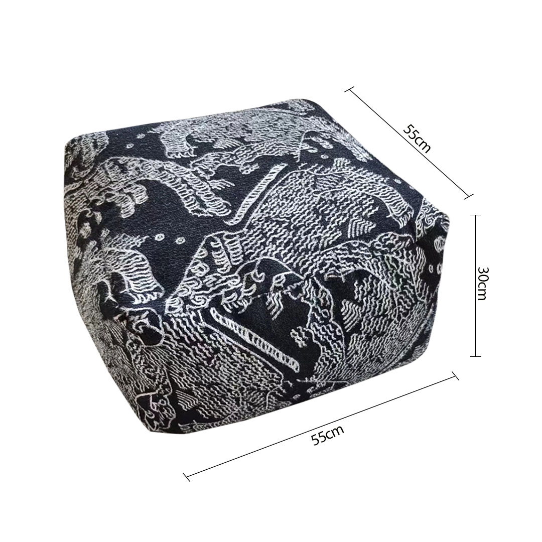 Soga 55X30Cm Black Squared Soft Pouffe Seat Cushion Elegant Home Accent D?Cor Stylish Footstool, Furniture, Living Room Furniture, Occasional Chairs, , ,  - Nz Depot 5