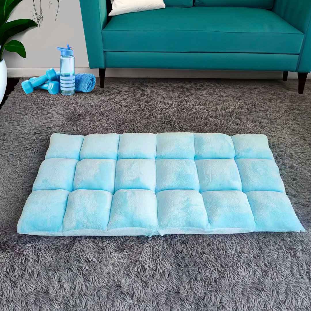 Soga Floor Recliner Collapsible Lounge Sofa Couch Folding Chair Cushion Light Blue, Furniture, Living Room Furniture, Occasional Chairs, , ,  - Nz Depot 6