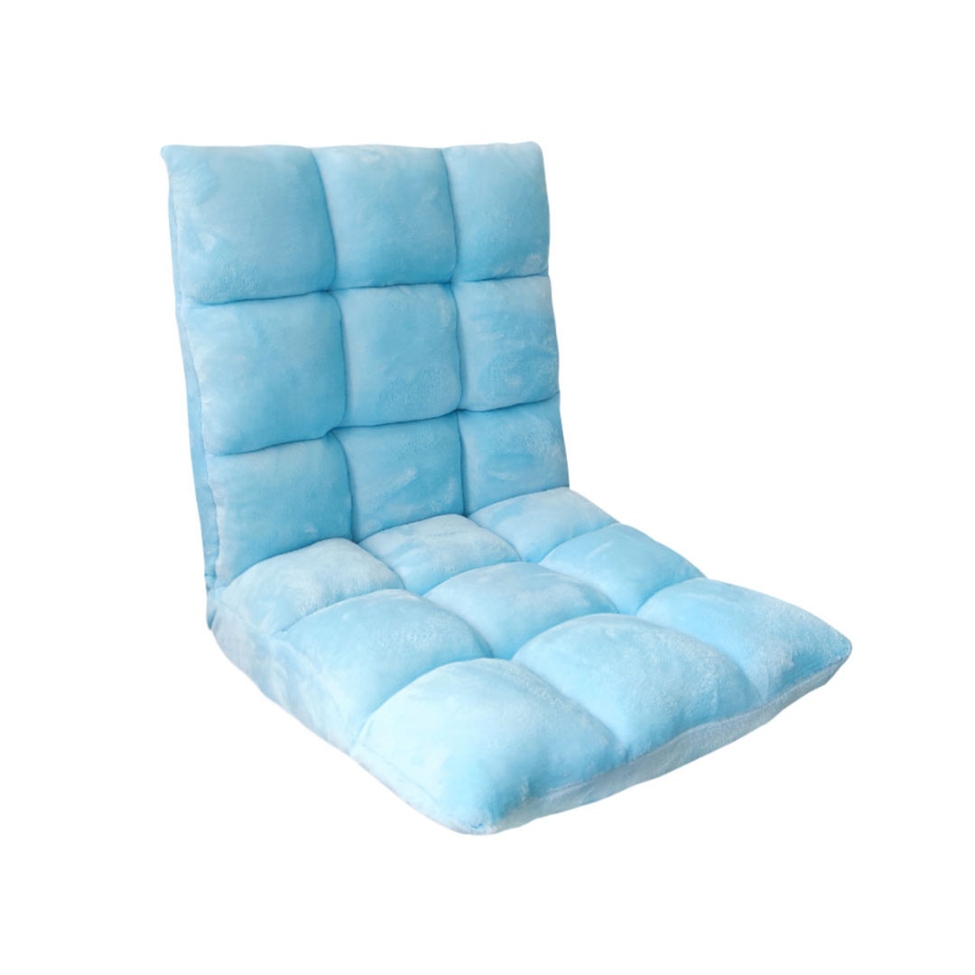 Soga Floor Recliner Collapsible Lounge Sofa Couch Folding Chair Cushion Light Blue, Furniture, Living Room Furniture, Occasional Chairs, , ,  - Nz Depot 1