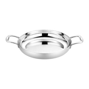 Soga 24cm Flat Base Seafood Dry Pot in Elegant Silver Finish with Durable for Kitchen Essential, home & living, kitchen & dining, cookware, casserole dishes, ,  - NZ DEPOT 1