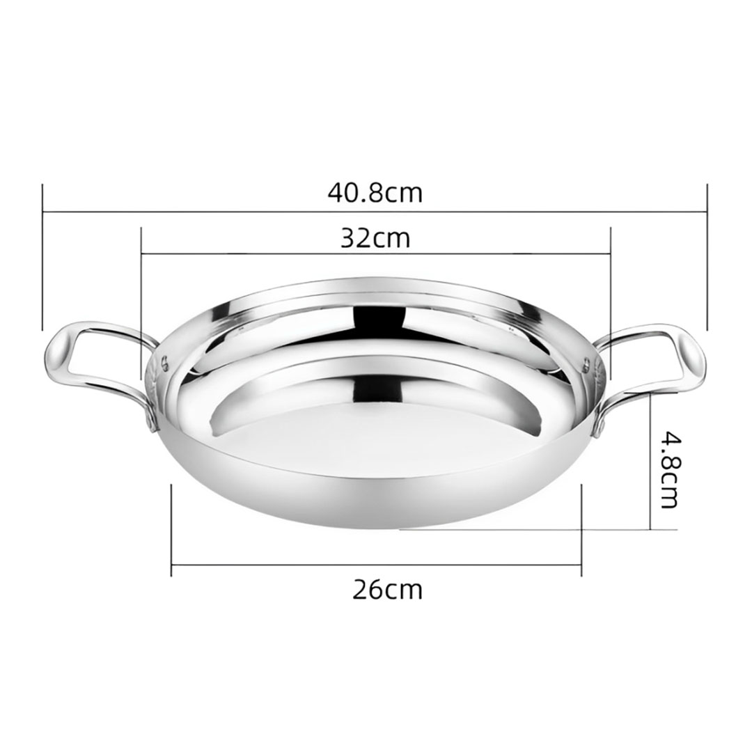 Soga 32Cm Flat Base Seafood Dry Pot In Elegant Silver Finish With Durable For Kitchen Essential, Home &Amp; Living, Kitchen &Amp; Dining, Cookware, Casserole Dishes, ,  - Nz Depot 6