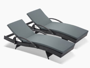 Sun Lounger With Armrest X2 Pr71792 Outdoor Furniture Nz Depot - Nz Depot